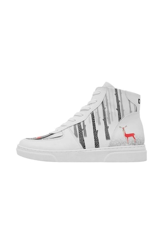 Kadın Vegan Deri Beyaz High Sneakers - You're The Colour Of My Life Tasarım Çok Renkli