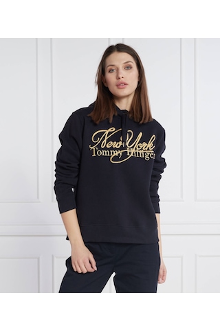 Tommy Hilfiger Newyork Bayan Kapşonlu Sweatshirt Siyah