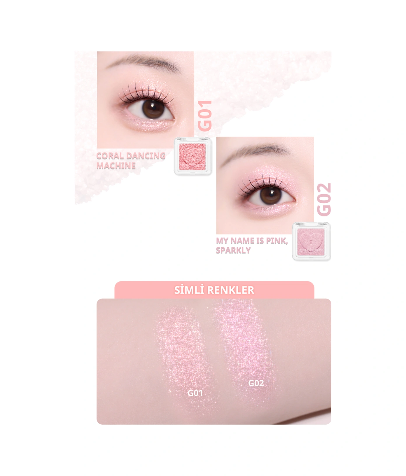 Peripera Heart Pocket Single G02 My Name İs Pink Sparkly G02