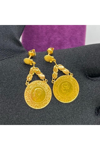 22 Ayar Altın Küpe Çeyrekli Zincir 5.68gr - K01102