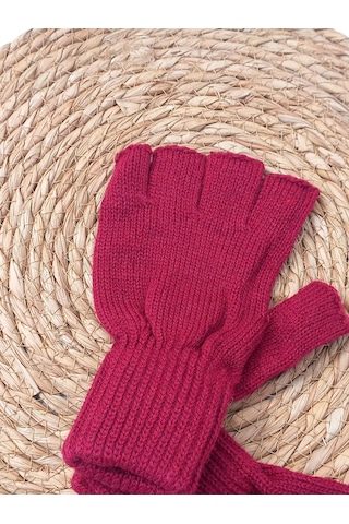 Salar Ticaret Salarticaret Klasik Yarım Parmak Eldiven Bordo Unisex Bordo