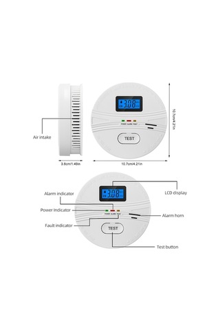Dancemonkey Duman Ve Karbonmonoksit Dedektörü - 2'li Set, Lcd Ekranlı, Pil İle Çalışan