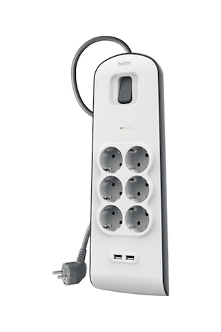 Belkın Bsv604 2 Metre 6'lı Usb-a Akım Korumalı Priz Beyaz