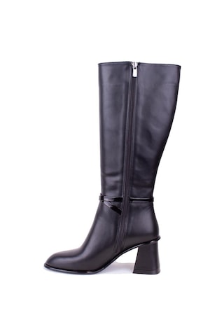 Dagoster Dza07-1032901 Siyah Klasik Topuklu Kadın Çizme 001