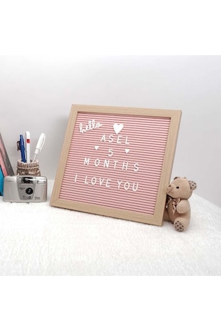 Pembe Yazı Panosu Mesaj Tahtası, 121 Beyaz Harf Karakterli