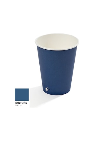 14 Oz Single Wall Baskılı Karton Bardak Lacivert 1.000 Adet 1000 Adet