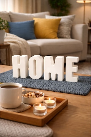 Kokulu Home Yazılı Dekoratif Beton Obje