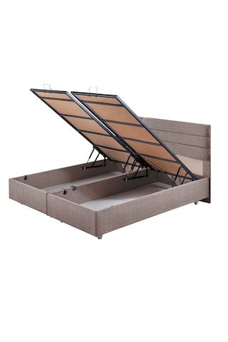 Viyana İkili Set, Viyana Çift Kişilik Baza Başlık Seti Açık Kahve 140 x 190