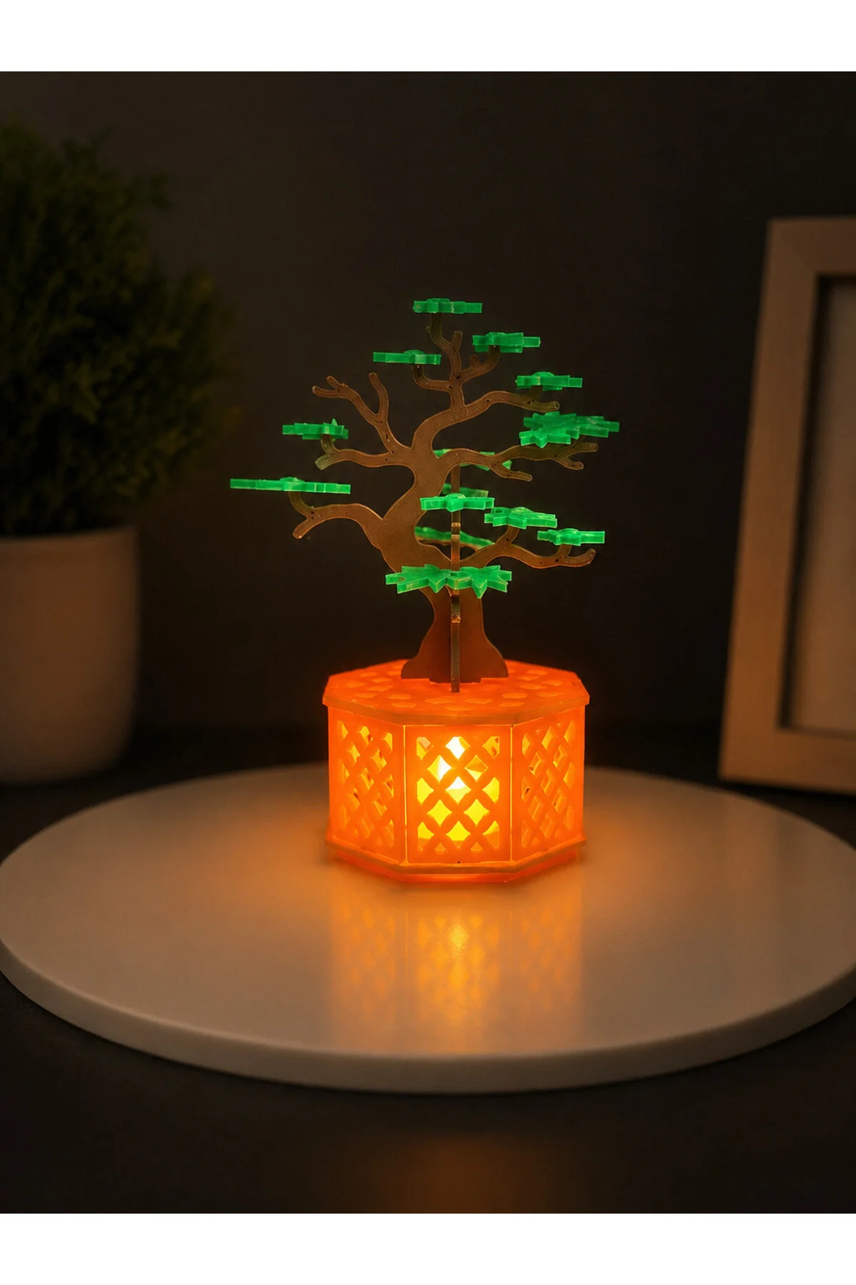 Printlab3d-puzzle Bonsai Mumluk Kahverengi-Turuncu-Yeşil