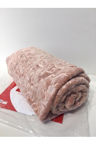 Padişah Desenli Açık Pembe Çift Kişilik Battaniye Açık Pembe