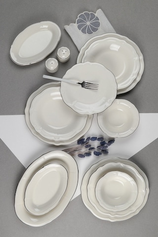 Porser Platin Yaldız Fulya Yemek Takımı 12 Kişilik 53 Parça Fly53ykprs1083 Çok Renkli