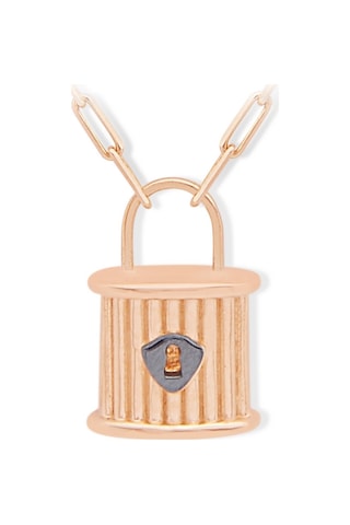 14 Ayar Rose Altın Kilit Figürlü Kolye