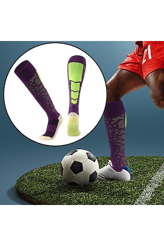 Homyl Futbol Çorapları Atletik Yumuşak Spor Çorabı Basketbol Mor