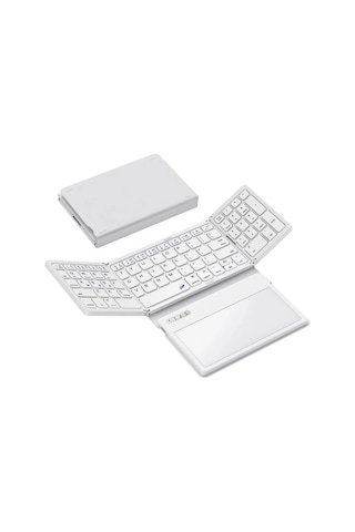Geodmaer Büyük Touchpad Katlanabilir Bluetooth Klavye White