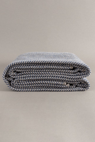 Twin Battaniye Soft Pamuklu Çift Kişilik Battaniye Kahve Mavi 200 Kahve Mavi