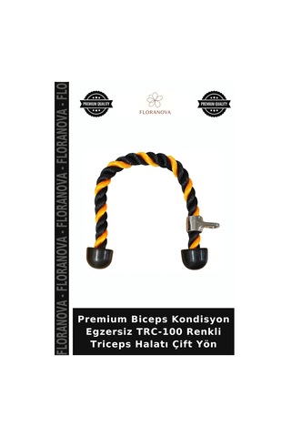 Premium Biceps Kondisyon Egzersiz Trc-100 Renkli Triceps Halatı Çift Yön