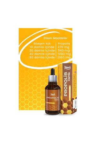 Hud Propolis Damla 50 Ml 2 Adet – Su Bazlı Propolis Ekstraktı