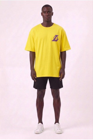 Lixa James 23 Sarı Oversize Erkek T-shirt 142702 SİYAH