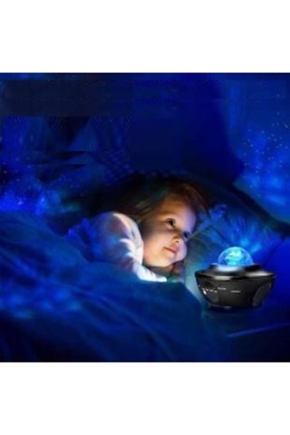 Bluetooth Hoparlörlü Lazer Işıklı Gece Lambası Uzaktan Kumandalı Projeksiyon Disko Lambası