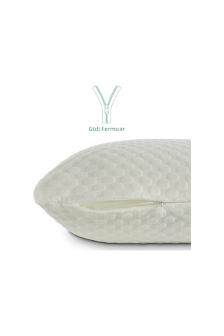 Rudu Tencel Yastık Kılıfı Visco Visko 60x40x14cm Beyaz