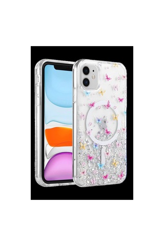 Tedar Onegif Apple iPhone Uyumlu 11 Misk Simli Magsafe Kapak - Desen 4 Najmaddin standart