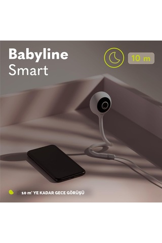 Lionelo Babyline Smart Wi-fi Bebek Kamerası, Gece Görüşlü, Hareket Ve Ses Algılamalı Kamera Sistemi