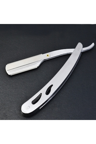 Sones Kuaför Vintage Jilet Paslanmaz Çelik Çift Taraflı Bıçak Tutucu Saç Kesimi Tıraşlı Kaş Bıçak Tutucu Gümüş