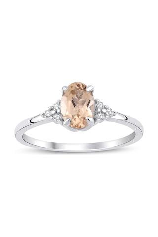 Morganite Oval Tektaş Yüzük
