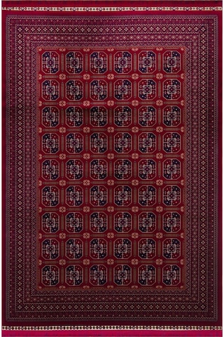Sateen Afghan Sfg 02 Red Afgan Desenlerine Sahip Hav Vermeyen Özel İplerle Dokunan Yıkanabilir Ve Özel Kaymaz Tabanlı Sık Dokuma Makine Halısı Krem - Kırmızı
