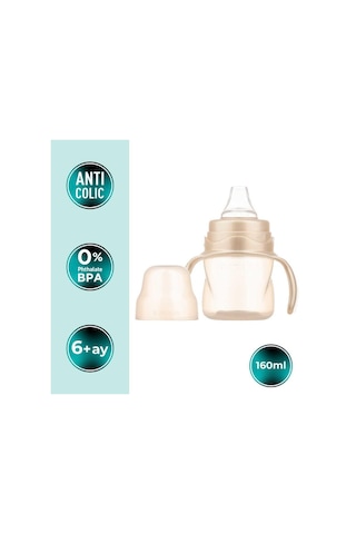 Mamajoo Antikolik Biberon 250 ml & Antikolik Akıtmaz Alıştırma Bardağı 160 ml – Pearl