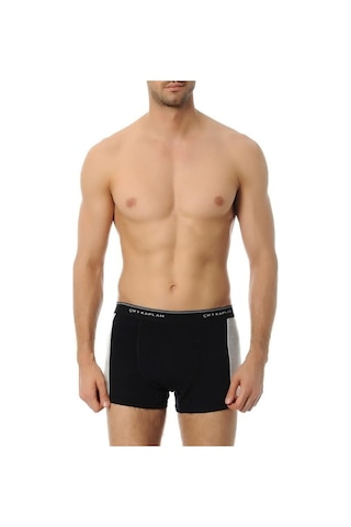 1 Adet Çift Kaplan 850 Biyeli Elastan Sportif Boxer Külot Siyah
