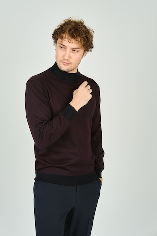 Woolen World Erkek Yarım Balıkçı Yaka Triko Kazak 5223 Bordo Bordo