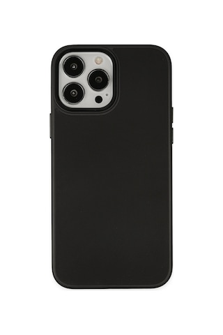 Newface - 520 - Apple iPhone Uyumlu 13 Pro Max Kılıf Asya Deri Silikon - Csmo-tex - - Siyah