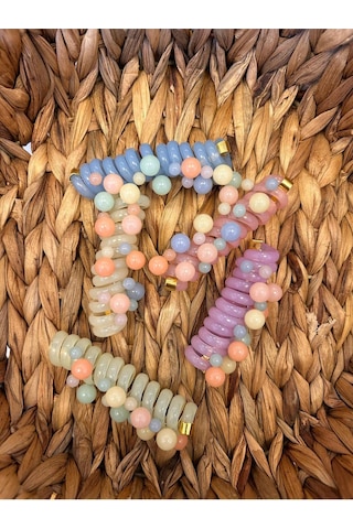 Şehrazat Handmade Soft Renkli Boncuklu Yayli Toka Çok Renkli