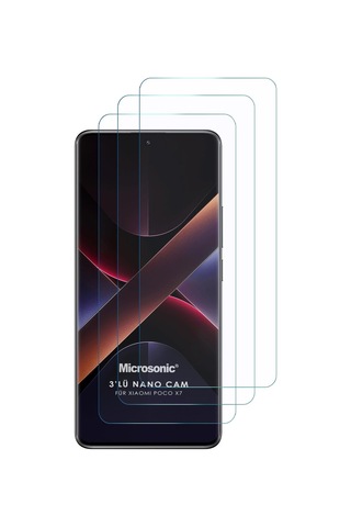 Microsonic Xiaomi Poco X7 Screen Protector Nano Glass Cam Ekran Koruyucu 3 Lü Paket