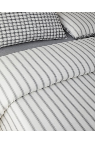 English Home Swirl Check İpliği Boyalı Çift Kişilik Çarşaflı Nevresim Takımı 200x220 Cm Siyah Siyah
