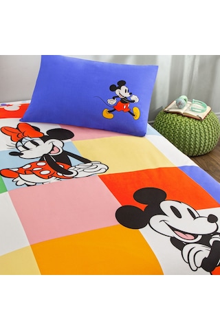 Taç Lisanslı Disney Minnie & Mickey Tek Kişilik Pamuk Nevresim Takımı 000000001000050291 Çok Renkli