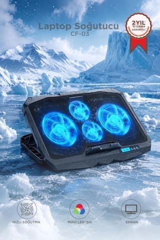 Ürün Donanım Oyuncu Laptop Soğutucu Ayarlanabilir Dizüstü Bilgisayar Soğutma Fanı Cf03 Siyah