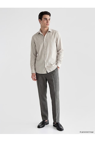 Lcw Eco Haki Regular Fit Erkek Gömlek