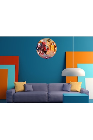 Ti-play Kate 30x30cm Akrilik Dekoratif Modern Duvar Saati ÇOk Renkli