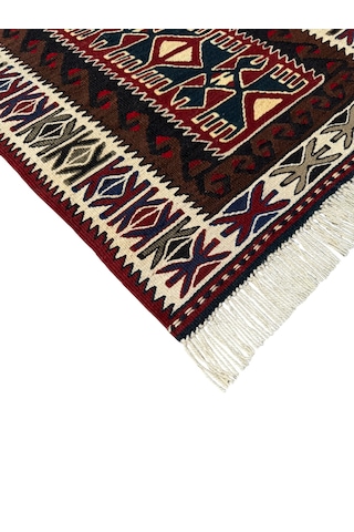 El Dokuma Sıfır Uşak Eşme Kilimi 73x120 Kök Boya %100 Yün Kilim