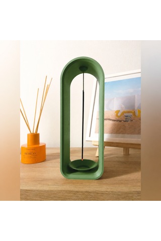 Storeşahin 3d Baskı The Shrine Tütsülük - Modern Kemer Formlu Tütsü Tutucu-yeşil Shn0720