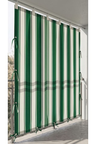 Ceylan Home Üstten Halkalı, 3 Tarafı Kuş Gözlü Bahçe Brandası Balkon & Teras Perdesi Yeşil