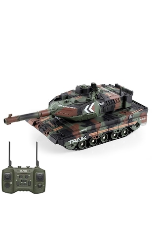 Oyuncak 2.4 Uzaktan Kumandalı Su Bombası Atan Tank Buharlı 1200 Şarjlı Sesli Gövdesi 360 Hareketli Gövde Yeşil
