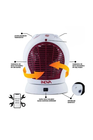 Gust 3 Kademeli Dönerli Turbo Fanlı Isıtıcı 2000 W