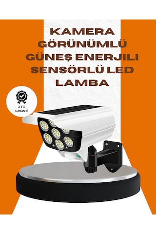 Solar Şarjlı Kamera Tasarımlı Led Duvar Lambası Hareket Sensörlü Dış Mekan Aydınlatma Çok Renkli