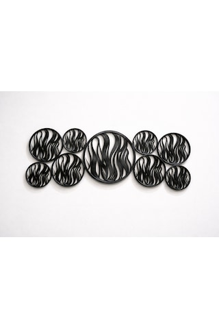 Minimalist 3d Dalga Formlu Wall Art 9 Parça Yuvarlak Dekor Paneli .