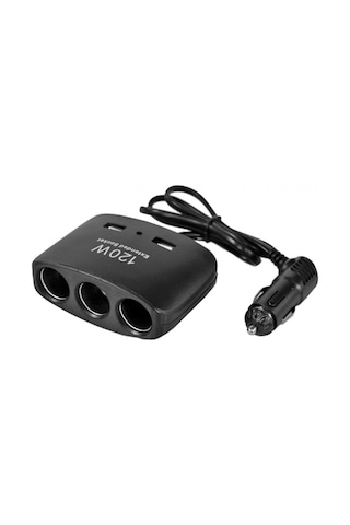 Carub 3 Lü Çakmak Soketi 2 Usb Li Kablolu 12-24V Br1702103