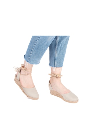 Star Tombis Gerçek Elişi Hasır Jüt Bileğe Bağlı Ipli Günlük Kız Çocuk Espadril Handmade Bej