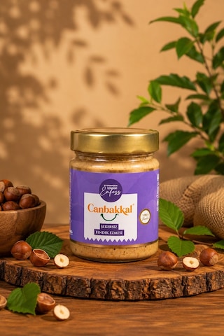 Canbakkal %99,9 Şekersiz Fındık Ezmesi 300 G İlave Şekersiz ve Katkısız Saf Fındık Kreması
